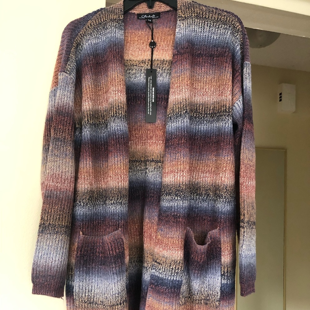 Charlie B: Women’s Striped Knit Cardigan